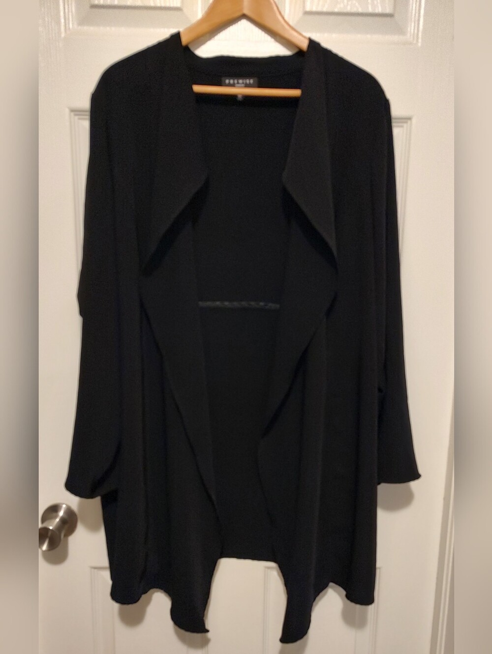 Premise Black Open-Front Draped Women’s Cardigan